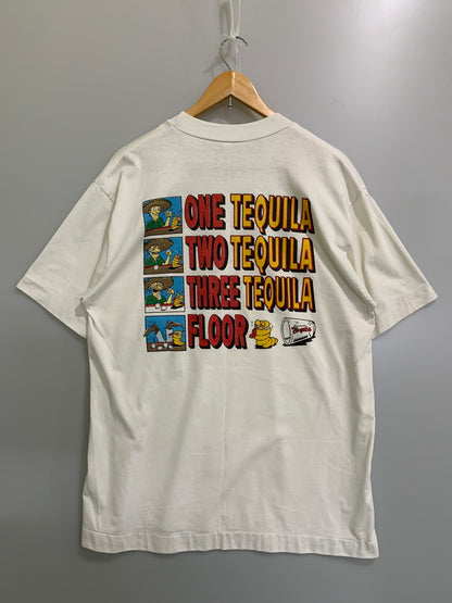 【中古品】【メンズ】 USED 90S ONE TEQUILA TEE 半袖Tシャツ ショートスリーブ 146-260718-AS-26-min サイズ：XL カラー：ホワイト 万代Net店