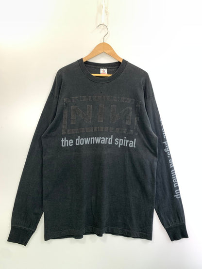 【現状渡し品】【メンズ】 NINE INCH NAILS ナイン インチ ネイルズ 90S DOWNWARD SPIRAL L S TEE 長袖Tシャツ 146-260402-KS-06-min サイズ：XL カラー：ブラック 万代Net店