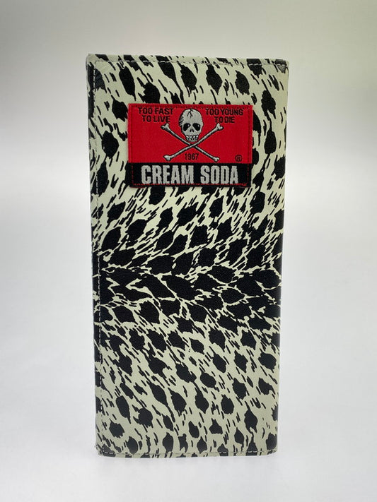 【中古品】【メンズ/レディース】 CREAM SODA クリームソーダ 長財布 白豹柄 ロングウォレット ファッション 小物 201-260403-em-63-min カラー：ブラック/ホワイト 万代Net店