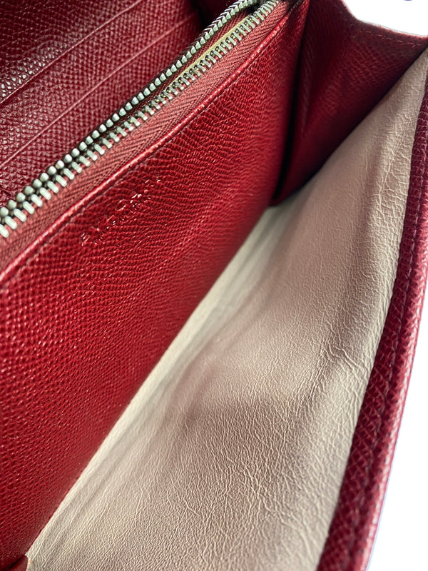 【現状渡し品】【レディース】 BVLGARI ブルガリ LEATHER LONG WALLET レザー ロングウォレット 長財布 181-260611-yn-11-min カラー：レッド 万代Net店