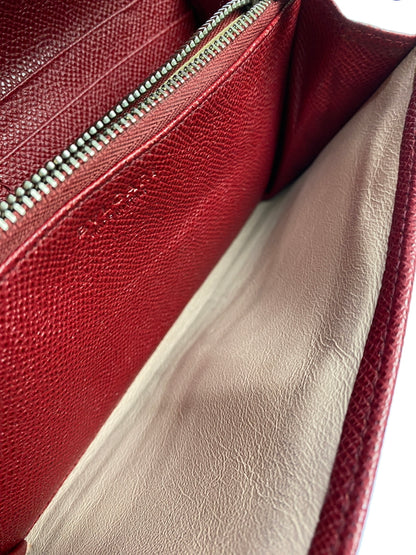【現状渡し品】【レディース】 BVLGARI ブルガリ LEATHER LONG WALLET レザー ロングウォレット 長財布 181-260611-yn-11-min カラー：レッド 万代Net店