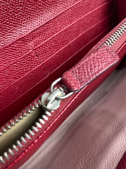 【現状渡し品】【レディース】 BVLGARI ブルガリ LEATHER LONG WALLET レザー ロングウォレット 長財布 181-260611-yn-11-min カラー：レッド 万代Net店