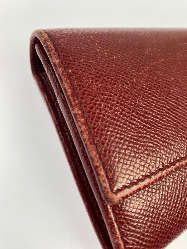 【現状渡し品】【レディース】 BVLGARI ブルガリ LEATHER LONG WALLET レザー ロングウォレット 長財布 181-260611-yn-11-min カラー：レッド 万代Net店