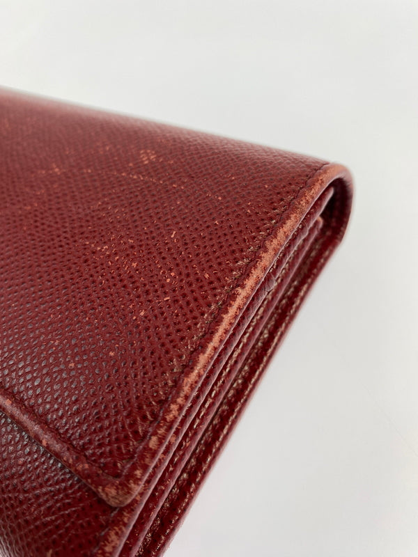 【現状渡し品】【レディース】 BVLGARI ブルガリ LEATHER LONG WALLET レザー ロングウォレット 長財布 181-260611-yn-11-min カラー：レッド 万代Net店