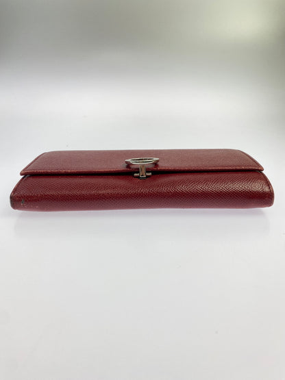 【現状渡し品】【レディース】 BVLGARI ブルガリ LEATHER LONG WALLET レザー ロングウォレット 長財布 181-260611-yn-11-min カラー：レッド 万代Net店