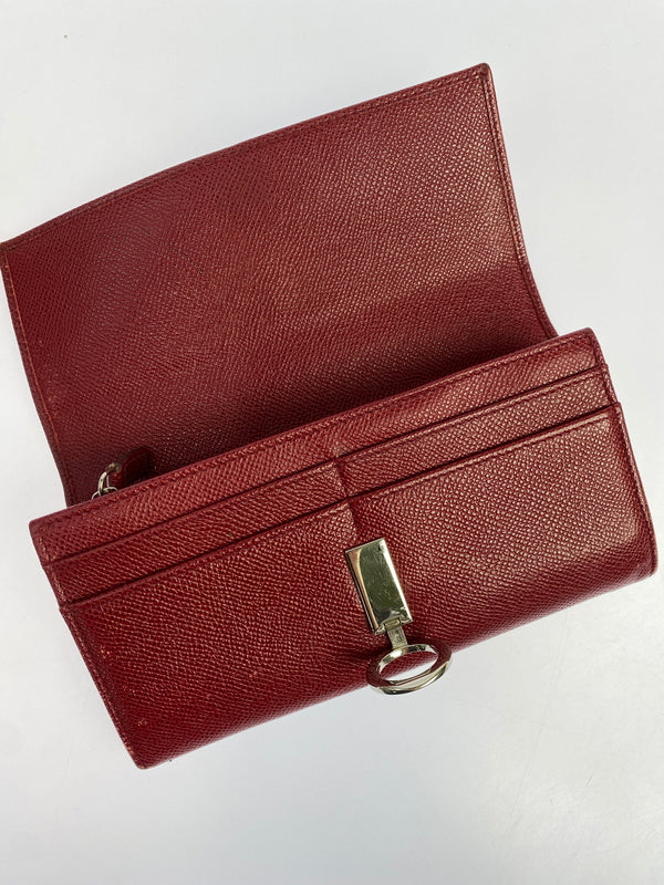 【現状渡し品】【レディース】 BVLGARI ブルガリ LEATHER LONG WALLET レザー ロングウォレット 長財布 181-260611-yn-11-min カラー：レッド 万代Net店