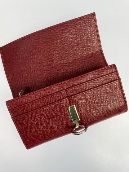 【現状渡し品】【レディース】 BVLGARI ブルガリ LEATHER LONG WALLET レザー ロングウォレット 長財布 181-260611-yn-11-min カラー：レッド 万代Net店