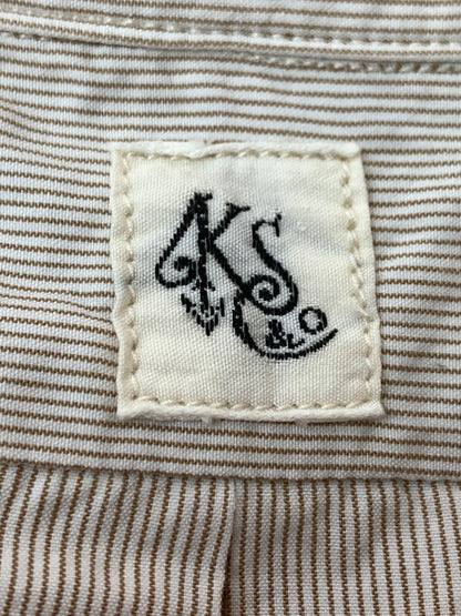 【中古品】【メンズ】 KAPTAIN SUNSHINE キャプテンサンシャイン BIG BUTTON-DOWN SHIRT KS9SSH10 ビッグ ボタンダウンシャツ メンズ トップス 140-260403-em-16-min サイズ：40 カラー：ベージュ系 万代Net店