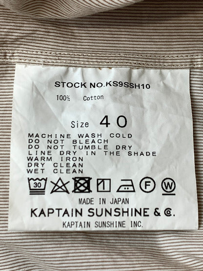 【中古品】【メンズ】 KAPTAIN SUNSHINE キャプテンサンシャイン BIG BUTTON-DOWN SHIRT KS9SSH10 ビッグ ボタンダウンシャツ メンズ トップス 140-260403-em-16-min サイズ：40 カラー：ベージュ系 万代Net店