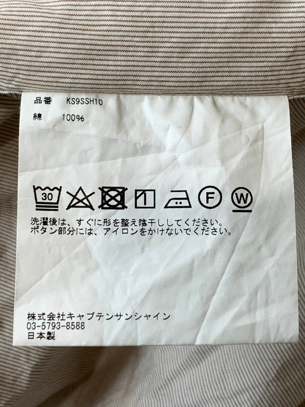 【中古品】【メンズ】 KAPTAIN SUNSHINE キャプテンサンシャイン BIG BUTTON-DOWN SHIRT KS9SSH10 ビッグ ボタンダウンシャツ メンズ トップス 140-260403-em-16-min サイズ：40 カラー：ベージュ系 万代Net店