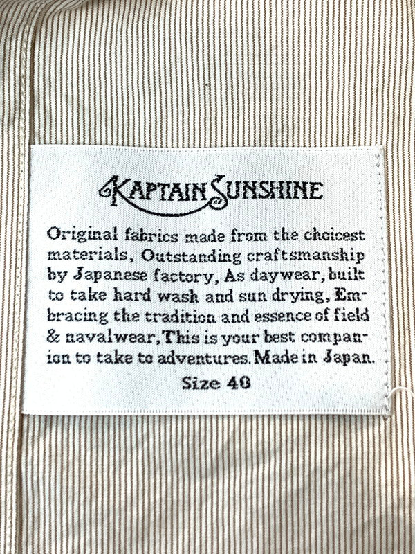 【中古品】【メンズ】 KAPTAIN SUNSHINE キャプテンサンシャイン BIG BUTTON-DOWN SHIRT KS9SSH10 ビッグ ボタンダウンシャツ メンズ トップス 140-260403-em-16-min サイズ：40 カラー：ベージュ系 万代Net店
