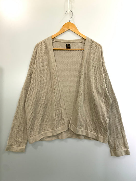【中古品】【メンズ】 BATONER バトナー NO BUTTON CARDIGAN BN-23SM-075 ノーボタンカーディガン メンズ トップス 薄手 140-260403-em-17-min サイズ：2 カラー：ベージュ系 万代Net店