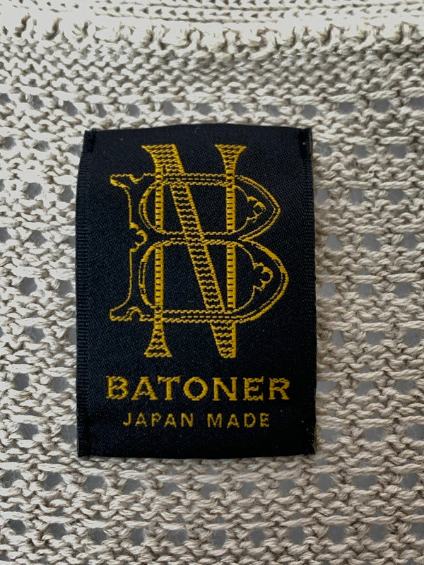 【中古品】【メンズ】 BATONER バトナー NO BUTTON CARDIGAN BN-23SM-075 ノーボタンカーディガン メンズ トップス 薄手 140-260403-em-17-min サイズ：2 カラー：ベージュ系 万代Net店