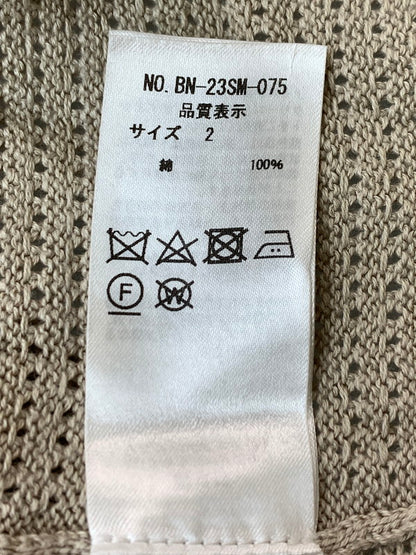 【中古品】【メンズ】 BATONER バトナー NO BUTTON CARDIGAN BN-23SM-075 ノーボタンカーディガン メンズ トップス 薄手 140-260403-em-17-min サイズ：2 カラー：ベージュ系 万代Net店
