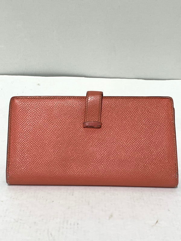 【現状渡し品】【レディース】 HERMES エルメス ベアンスフレ 長財布 ロングウォレット 181-260407-AS-27-min カラー：コーラルピンク 万代Net店