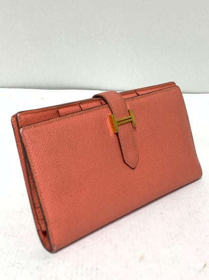 【現状渡し品】【レディース】 HERMES エルメス ベアンスフレ 長財布 ロングウォレット 181-260407-AS-27-min カラー：コーラルピンク 万代Net店