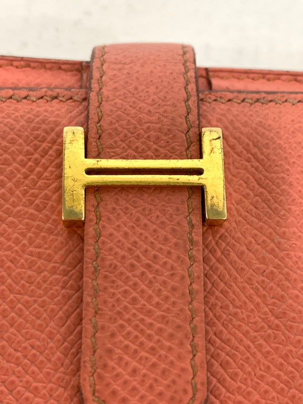 【現状渡し品】【レディース】 HERMES エルメス ベアンスフレ 長財布 ロングウォレット 181-260407-AS-27-min カラー：コーラルピンク 万代Net店