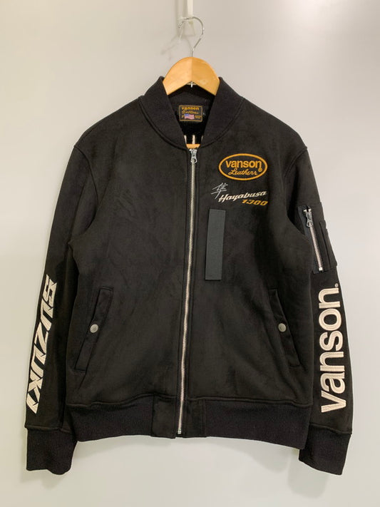 【中古品】【メンズ】 VANSON バンソン SUZUKI HAYABUSA BONDING MA-1 FLIGHT JACKET SMV-2507 スズキ ハヤブサ ボンディング MA-1 フライトジャケット アウター 145-260404-kk-10-min サイズ：L カラー：ブラック 万代Net店