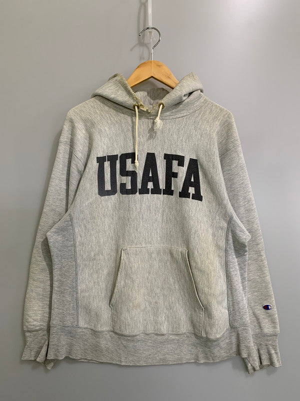 【現状渡し品】【メンズ】 Champion チャンピオン 80's USAFA REVERSE WEAVE PULLOVER HOODIE VINTAGE 80年代 空軍士官学校 リバースウィーブ プルオーバーフーディー トップス パーカー ヴィンテージ 146-260404-kk-07-min サイズ：L カラー：グレー 万代Net店