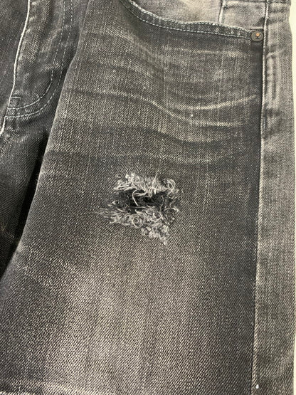 【中古品】【メンズ】 MIHARA YASUHIRO ミハラヤスヒロ 16AW DAMAGE CRASH DENIM PANTS 51022156 2016年秋冬 ダメージクラッシュ デニムパンツ ボトムス 151-260407-KS-01-min サイズ：48 カラー：ブラック系 万代Net店