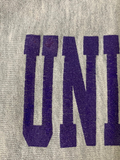 【現状渡し品】【メンズ】 Champion チャンピオン 90's UNIVERSITY OF ST.THOMAS REVERSE WEAVE CREWNECK SWEATSHIRT 90年代 セント・トーマス大学 リバースウィーブ クルーネックスウェットシャツ トップス トレーナー 146-260404-kk-06-min サイズ：XL カラー：グレー 万代Net店