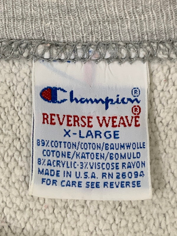 【現状渡し品】【メンズ】 Champion チャンピオン 90's UNIVERSITY OF ST.THOMAS REVERSE WEAVE CREWNECK SWEATSHIRT 90年代 セント・トーマス大学 リバースウィーブ クルーネックスウェットシャツ トップス トレーナー 146-260404-kk-06-min サイズ：XL カラー：グレー 万代Net店