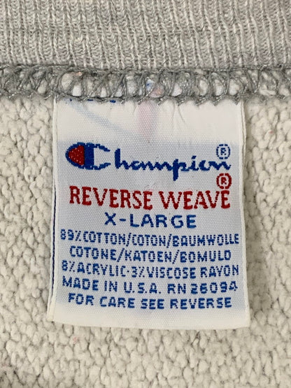 【現状渡し品】【メンズ】 Champion チャンピオン 90's UNIVERSITY OF ST.THOMAS REVERSE WEAVE CREWNECK SWEATSHIRT 90年代 セント・トーマス大学 リバースウィーブ クルーネックスウェットシャツ トップス トレーナー 146-260404-kk-06-min サイズ：XL カラー：グレー 万代Net店