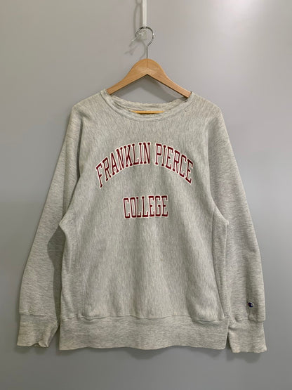 【現状渡し品】【メンズ】 Champion チャンピオン 90's FRANKLIN PIERCE COLLEGE REVERSE WEAVE CREWNECK SWEATSHIRT 90年代 フランクリン・ピアス大学 リバースウィーブ クルーネックスウェットシャツ トップス トレーナー 146-260404-kk-05-min サイズ：XL カラー：グレー 万代Net店