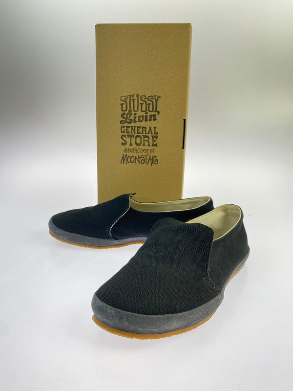 【中古品】【メンズ】 STUSSY ステューシー LIVIN' GENERAL STORE MOONSTAR SLIP-ON SHOES 靴 シューズ スリッポン 163-260407-AS-35-min サイズ：27cm カラー：ブラック 万代Net店