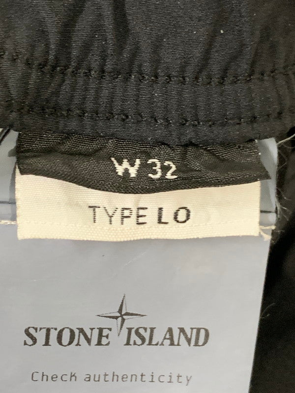 【中古品】【メンズ】 STONE ISLAND ストーンアイランド L1S153100048S0375 PATCH DETAIL TRACK PANTS パッチディテール トラックパンツ メンズ ボトムス 152-260407-KS-03-min サイズ：W32 カラー：ブラック 万代Net店