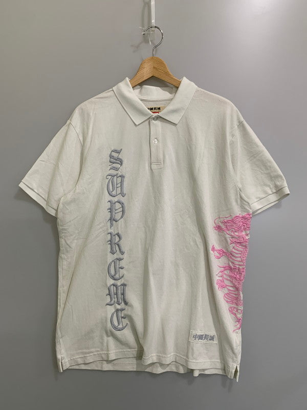 【中古品】【メンズ】 SUPREME×THE GREAT CHINA WALL シュプリーム ザ グレート チャイナ ウォール DRAGON POLO ドラゴン ポロシャツ メンズ トップス 149-260407-KS-14-min サイズ：M カラー：ホワイト/ピンク 万代Net店