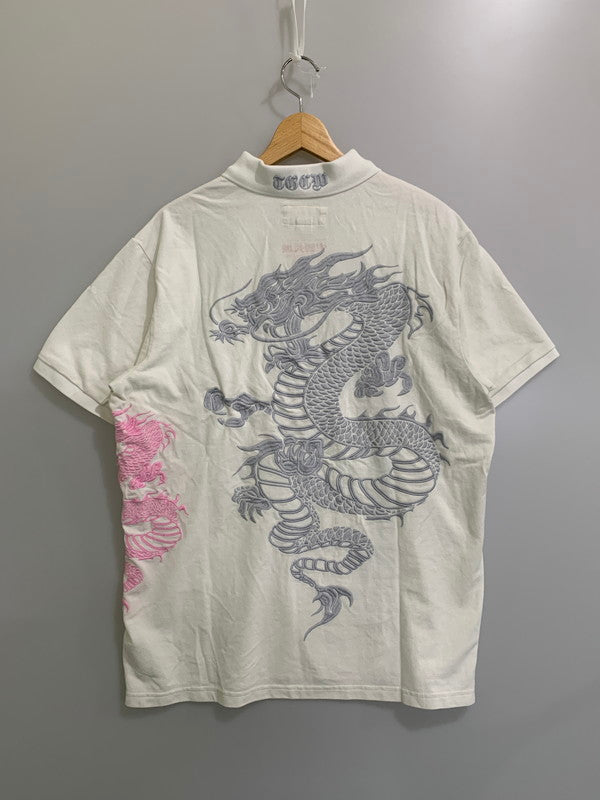 【中古品】【メンズ】 SUPREME×THE GREAT CHINA WALL シュプリーム ザ グレート チャイナ ウォール DRAGON POLO ドラゴン ポロシャツ メンズ トップス 149-260407-KS-14-min サイズ：M カラー：ホワイト/ピンク 万代Net店