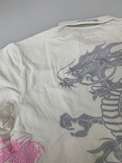 【中古品】【メンズ】 SUPREME×THE GREAT CHINA WALL シュプリーム ザ グレート チャイナ ウォール DRAGON POLO ドラゴン ポロシャツ メンズ トップス 149-260407-KS-14-min サイズ：M カラー：ホワイト/ピンク 万代Net店