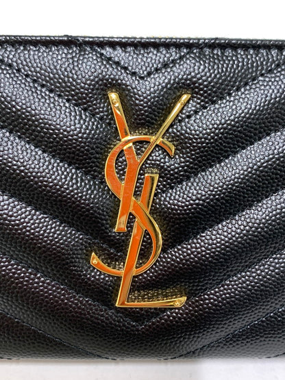 【中古品】【レディース】 SAINT LAURENT サンローラン 358094 ROUND ZIP WALLET 長財布 ロングウォレット 181-260407-AS-22-min カラー：ブラック 万代Net店