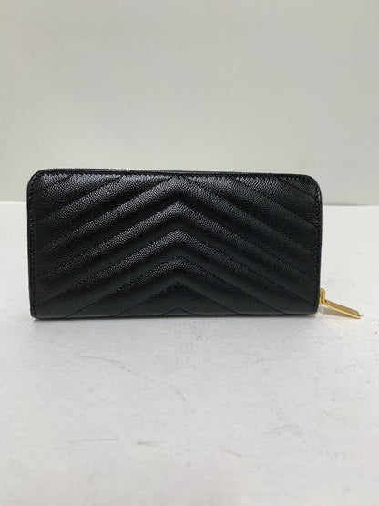 【中古品】【レディース】 SAINT LAURENT サンローラン 358094 ROUND ZIP WALLET 長財布 ロングウォレット 181-260407-AS-22-min カラー：ブラック 万代Net店