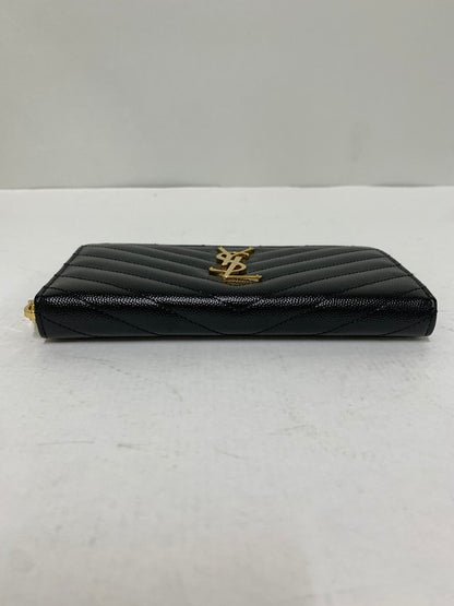 【中古品】【レディース】 SAINT LAURENT サンローラン 358094 ROUND ZIP WALLET 長財布 ロングウォレット 181-260407-AS-22-min カラー：ブラック 万代Net店