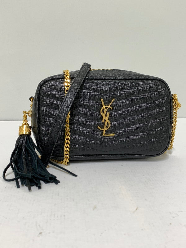 【中古品】【レディース】 SAINT LAURENT サンローラン 612579 LOU MINI BAG ミニバッグ カバン 180-260407-AS-21-min カラー：ブラック 万代Net店