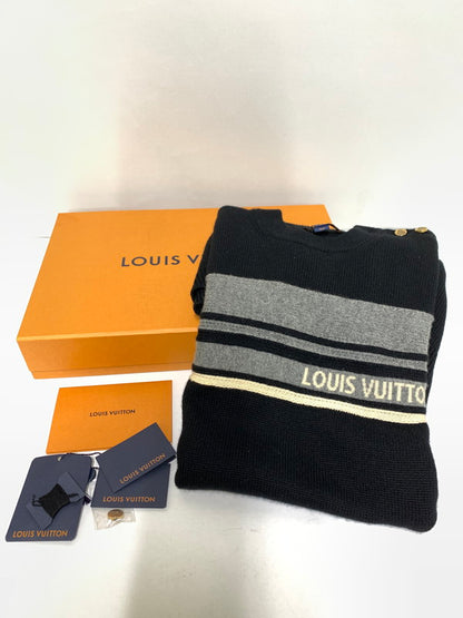 【中古品】【レディース】 LOUIS VUITTON ルイ・ヴィトン INTARSIA SIGNATURE DRESS インターシャ シグネチャー ドレス ニット ワンピース 168-260410-jt-01-min サイズ：M カラー：ブラック 万代Net店