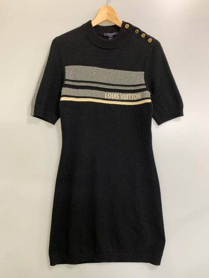 【中古品】【レディース】 LOUIS VUITTON ルイ・ヴィトン INTARSIA SIGNATURE DRESS インターシャ シグネチャー ドレス ニット ワンピース 168-260410-jt-01-min サイズ：M カラー：ブラック 万代Net店