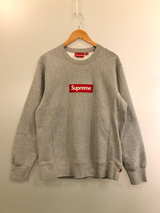 【中古品】【メンズ】 SUPREME シュプリーム 15AW BOX LOGO CREWNECK SWEATSHIRT ボックスロゴ クルーネック スウェットシャツ トップス トレーナー 149-260607-SH-07-hon サイズ：M カラー：グレー 万代Net店