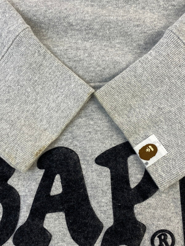 【現状渡し品】【メンズ】 A BATHING APE アベイシングエイプ HALF ZIP PULLOVER HOODIE ハーフジップ プルオーバー フーディ パーカー メンズ トップス 142-260410-KS-05-min サイズ：S カラー：グレー 万代Net店