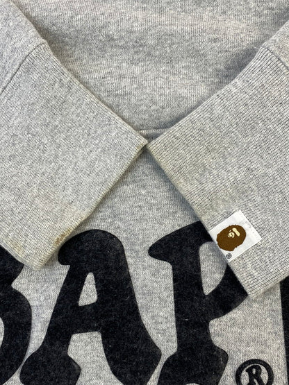【現状渡し品】【メンズ】 A BATHING APE アベイシングエイプ HALF ZIP PULLOVER HOODIE ハーフジップ プルオーバー フーディ パーカー メンズ トップス 142-260410-KS-05-min サイズ：S カラー：グレー 万代Net店