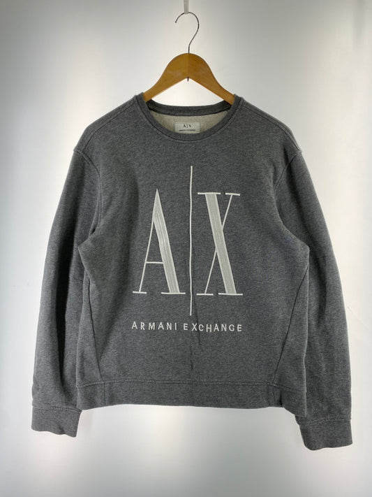 【中古品】【メンズ】 ARMANI EXCHANGE アルマーニエクスチェンジ 8NZMPA LOGO SWEATSHIRT ゴスウェットシャツ 長袖 トレーナー 141-260410-KS-03-min サイズ：M カラー：グレー 万代Net店