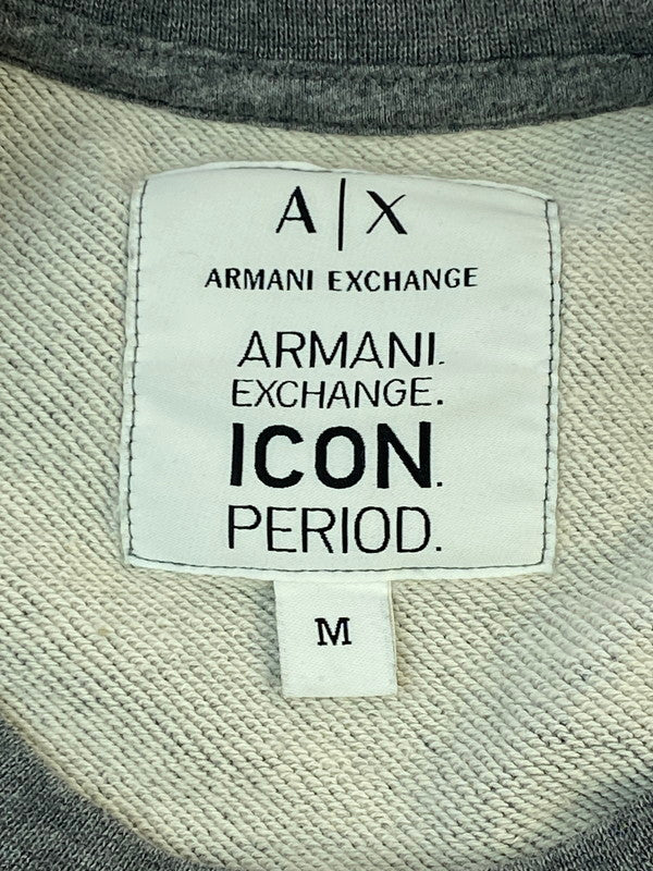 【中古品】【メンズ】 ARMANI EXCHANGE アルマーニエクスチェンジ 8NZMPA LOGO SWEATSHIRT ゴスウェットシャツ 長袖 トレーナー 141-260410-KS-03-min サイズ：M カラー：グレー 万代Net店