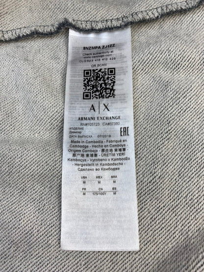 【中古品】【メンズ】 ARMANI EXCHANGE アルマーニエクスチェンジ 8NZMPA LOGO SWEATSHIRT ゴスウェットシャツ 長袖 トレーナー 141-260410-KS-03-min サイズ：M カラー：グレー 万代Net店