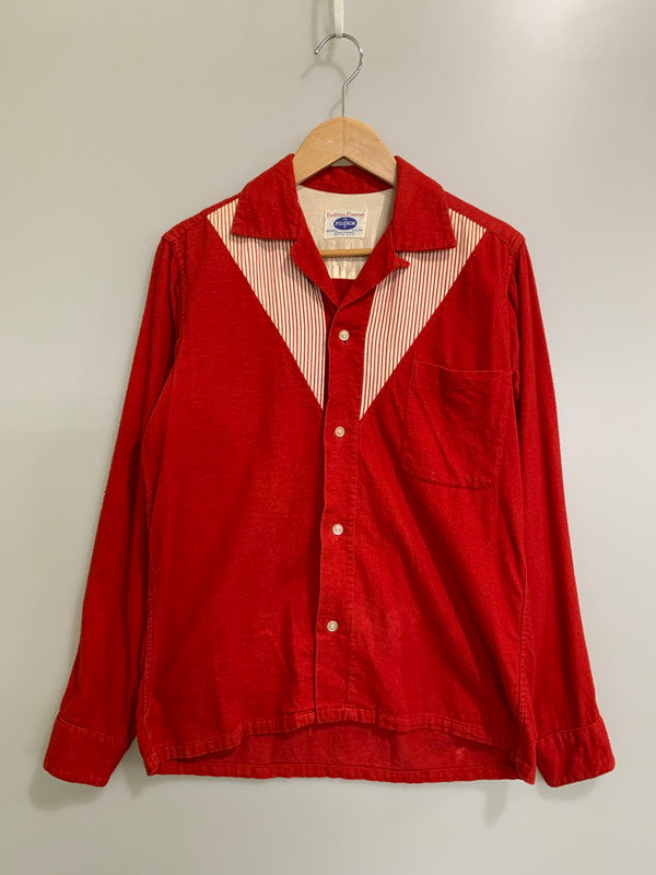 【中古品】【メンズ】 PILGRIM ピルグリム 60's WOOL SHIRT 60年代 ウールシャツ ヴィンテージ トップス 146-260412-SH-11-min カラー：レッド 万代Net店