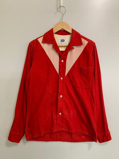 【中古品】【メンズ】 PILGRIM ピルグリム 60's WOOL SHIRT 60年代 ウールシャツ ヴィンテージ トップス 146-260412-SH-11-min カラー：レッド 万代Net店