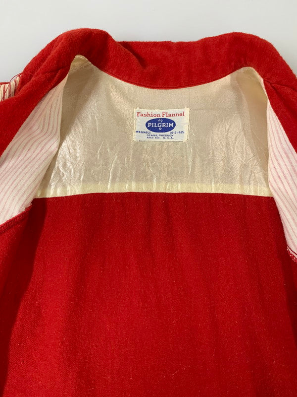【中古品】【メンズ】 PILGRIM ピルグリム 60's WOOL SHIRT 60年代 ウールシャツ ヴィンテージ トップス 146-260412-SH-11-min カラー：レッド 万代Net店