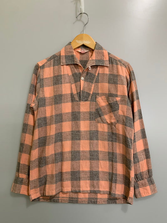 【中古品】【メンズ】 ROB ROY ロブロイ プルオーバーシャツ ロングスリーブシャツ トップス 146-260412-SH-06-min サイズ：14 カラー：ピンク/グレー 万代Net店