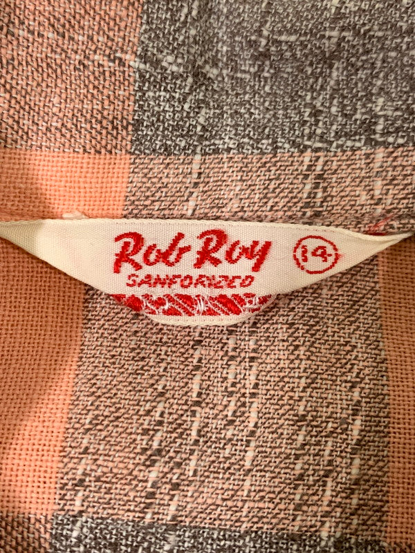 【中古品】【メンズ】 ROB ROY ロブロイ プルオーバーシャツ ロングスリーブシャツ トップス 146-260412-SH-06-min サイズ：14 カラー：ピンク/グレー 万代Net店